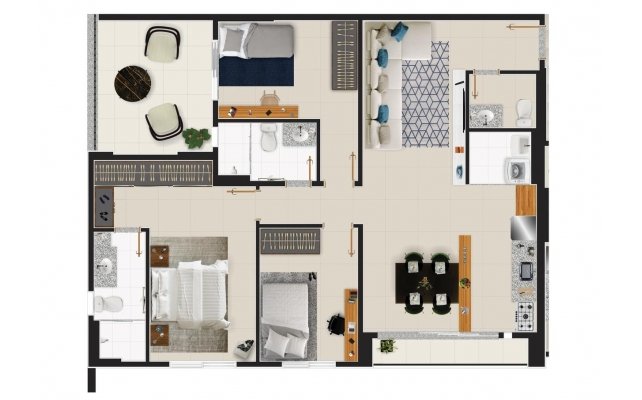 Planta 1 e 2B - garden