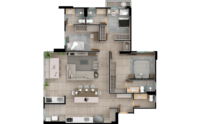 3 suítes - 119m² - final 02 A