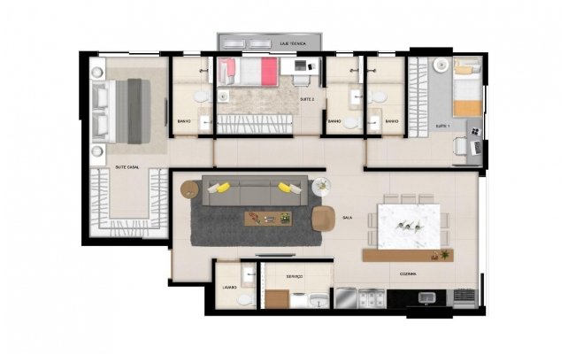Planta Tipo 103m²