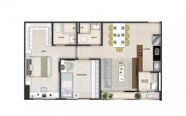 Planta Tipo 66m²