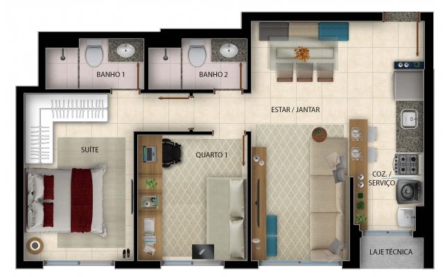 57 m² - Planta Versátil Office