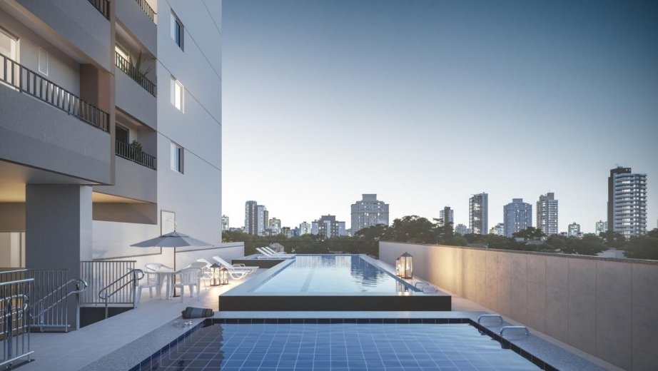 Piscina infantil e adulto integrada com deck molhado 