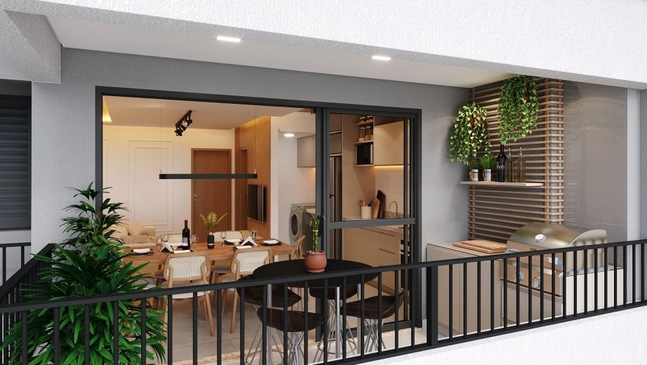 Sala 2 suítes 75m²