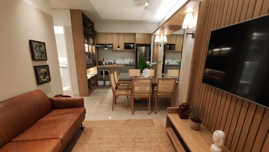 Sala decorado apto 2Q 56,45m²