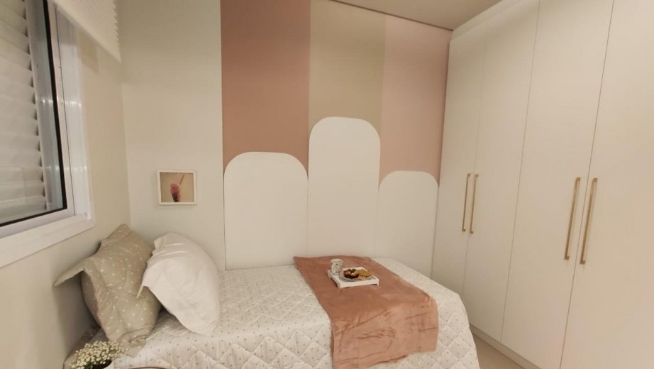 Quarto decorado apto 2Q 56,45m²