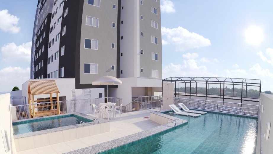 Piscina adulto com deck molhado e infantil