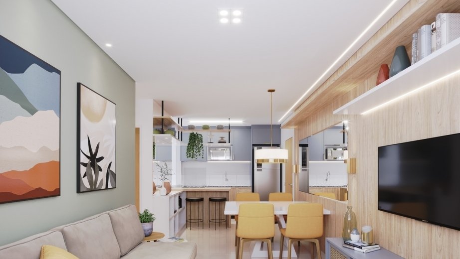 Sala apartamento 2Q 55,93m²