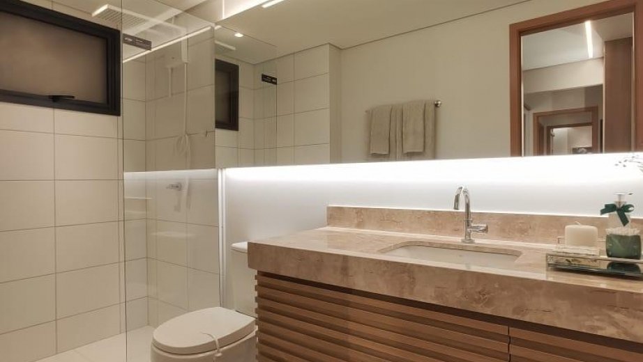 Banheiro suíte apto 3Q 85m²