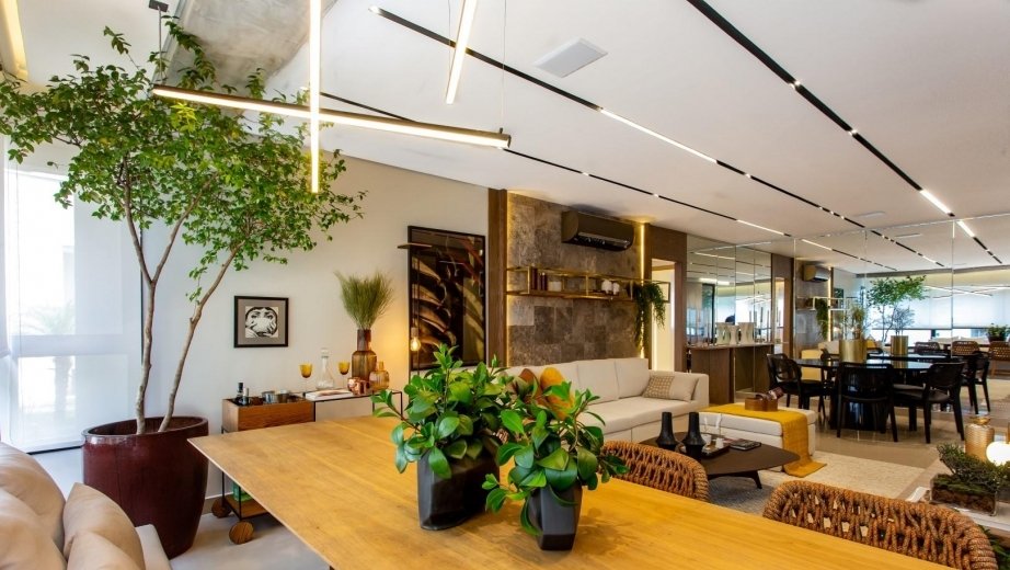 Decorado 121m² - Integração varanda gourmet e estar